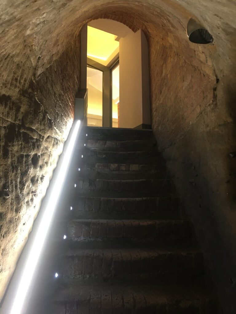 Custom Cellar Stairs Lighting